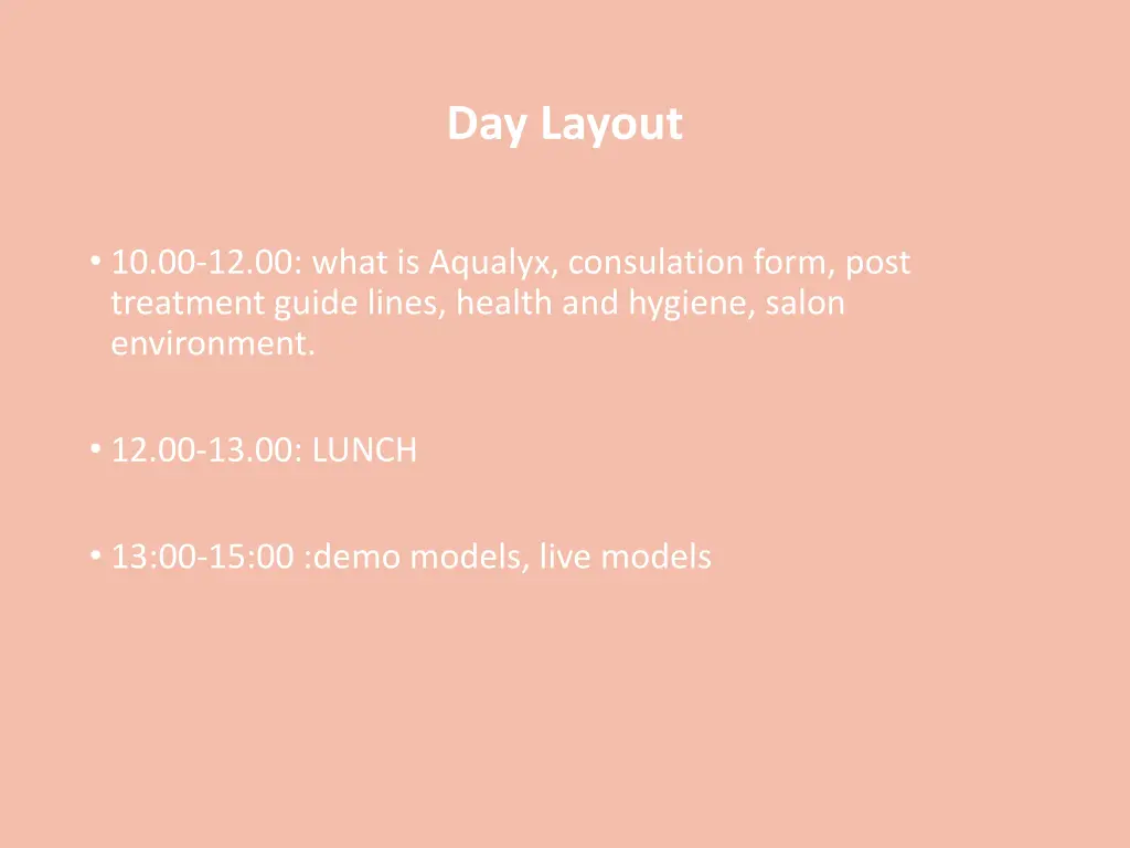 day layout