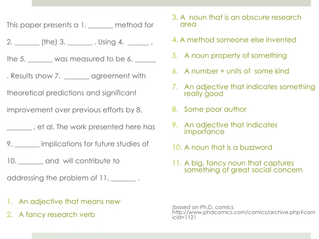 3 a noun that is an obscure research area