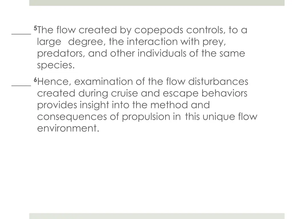 5 the flow created by copepods controls