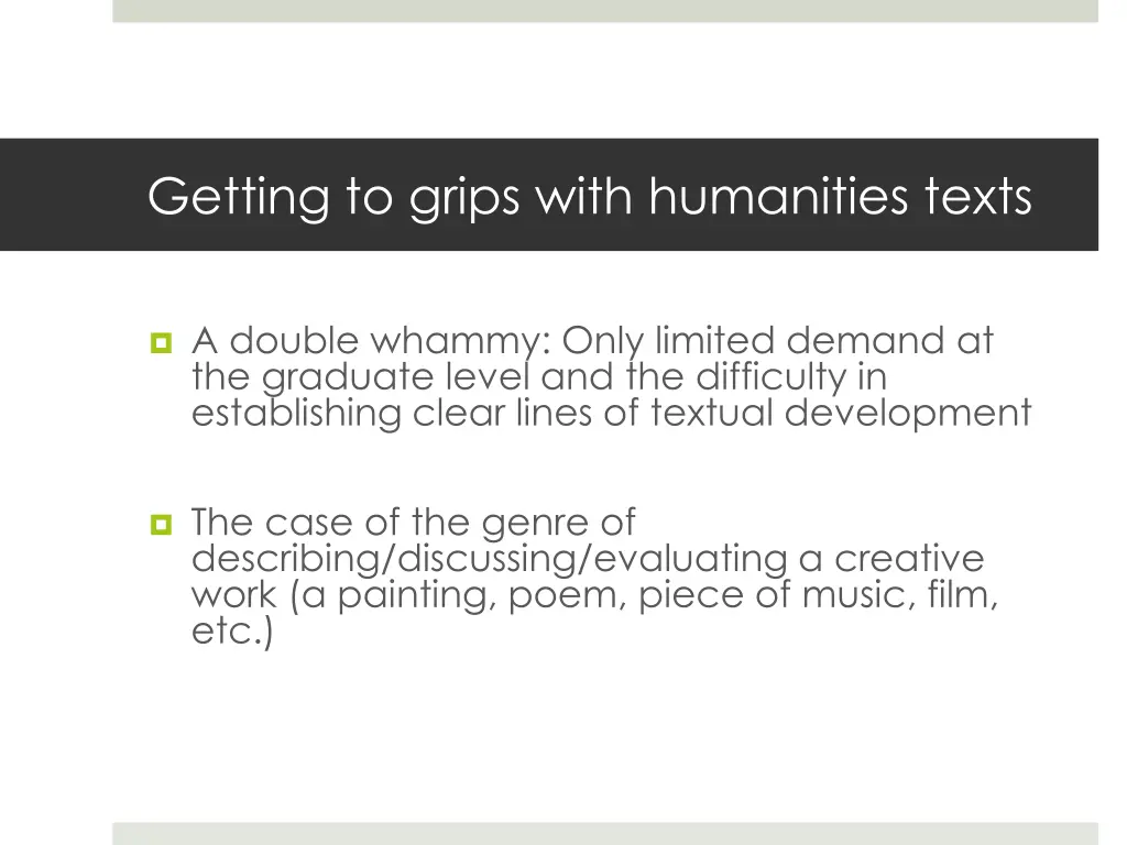 getting to grips with humanities texts