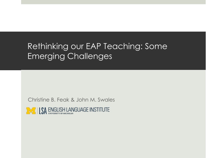 rethinking our eap teaching some emerging