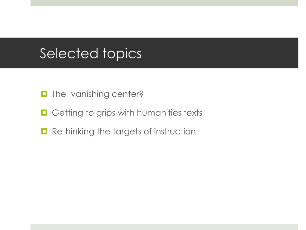 selected topics