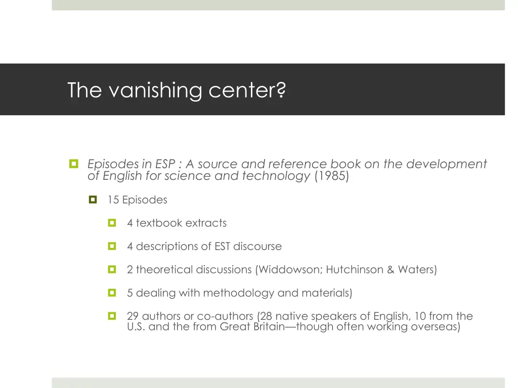 the vanishing center