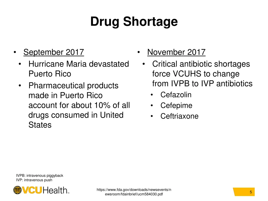 drug shortage