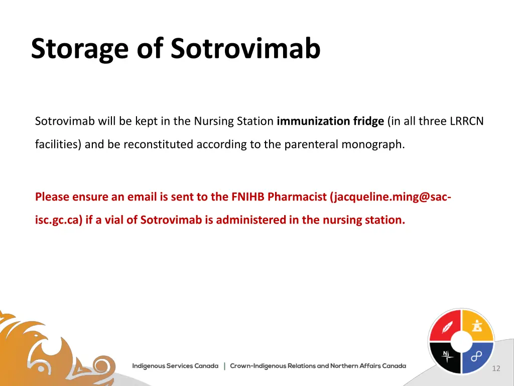 storage of sotrovimab