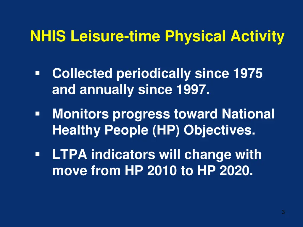 nhis leisure time physical activity