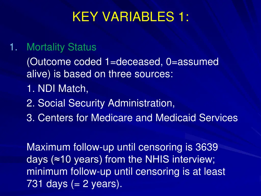 key variables 1