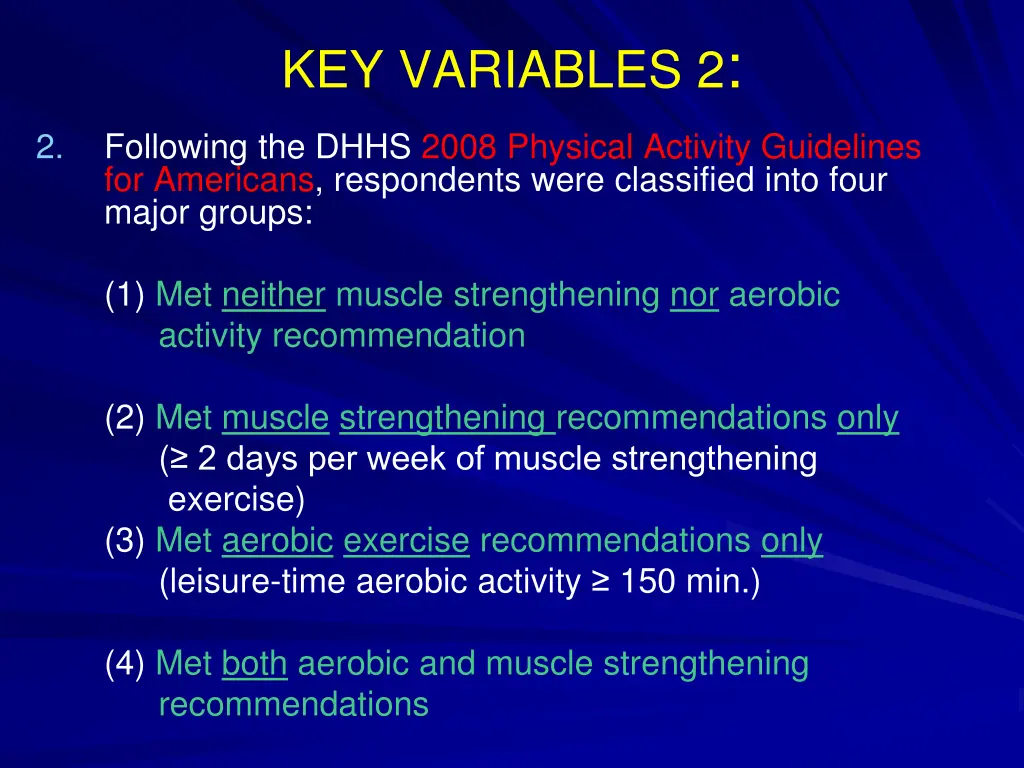 key variables 2