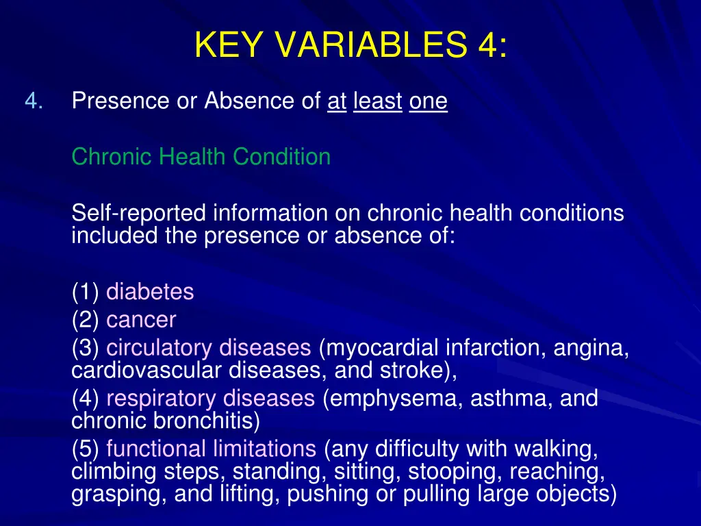 key variables 4