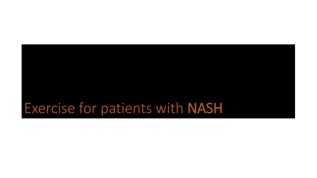 exercise for patients with nash