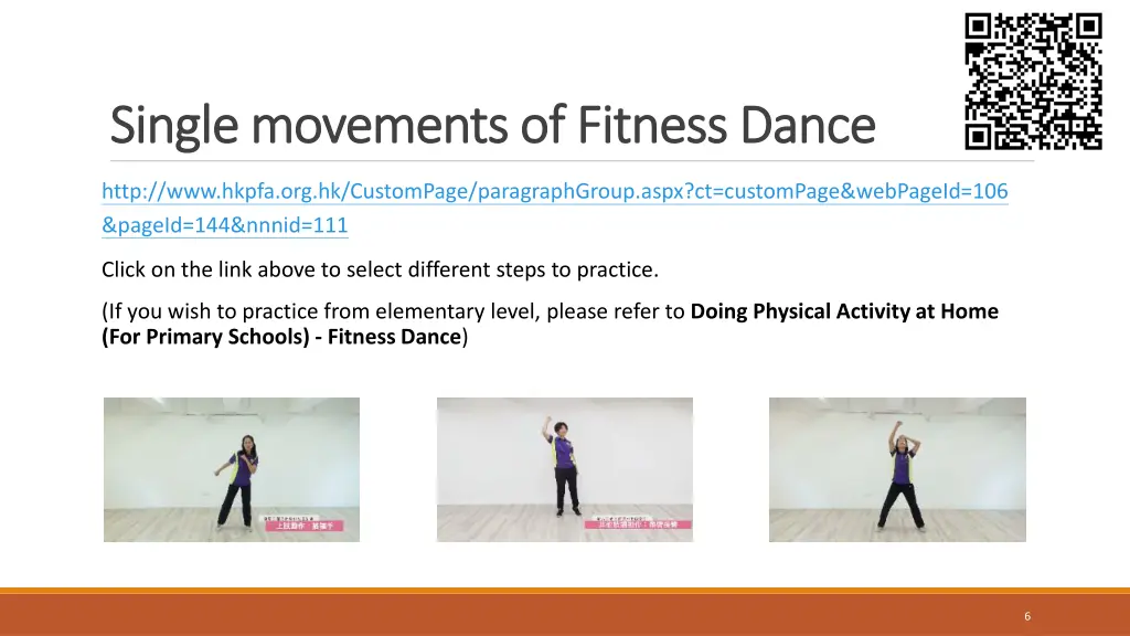 single movements of fitness dance single