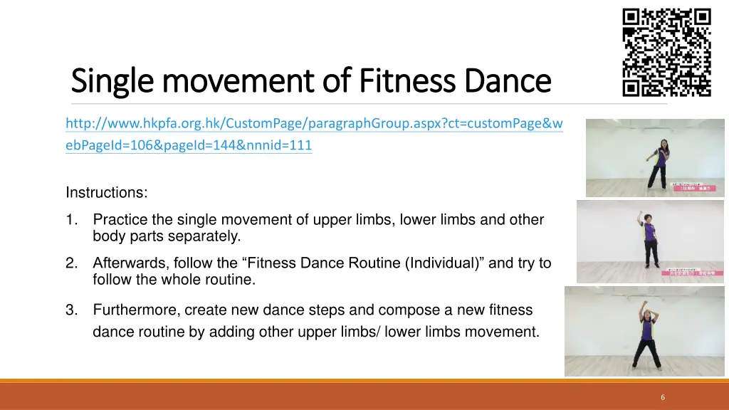 single movement of fitness dance single movement