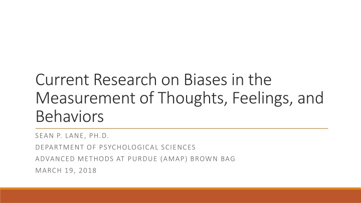 current research on biases in the measurement