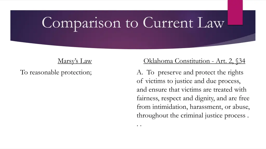 comparison to current law 3