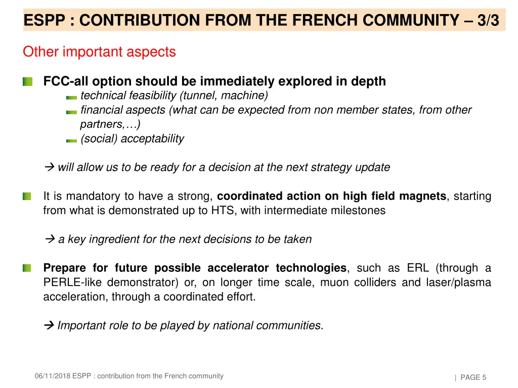 espp contribution from the french community 3 3