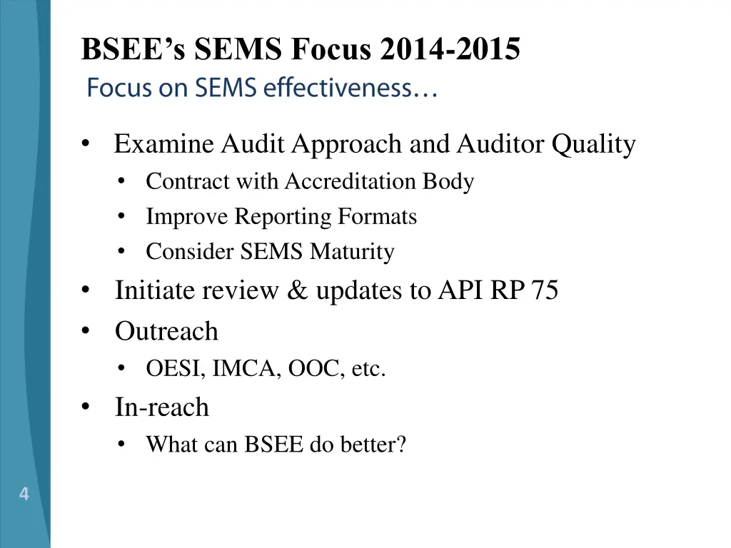 bsee s sems focus 2014 2015