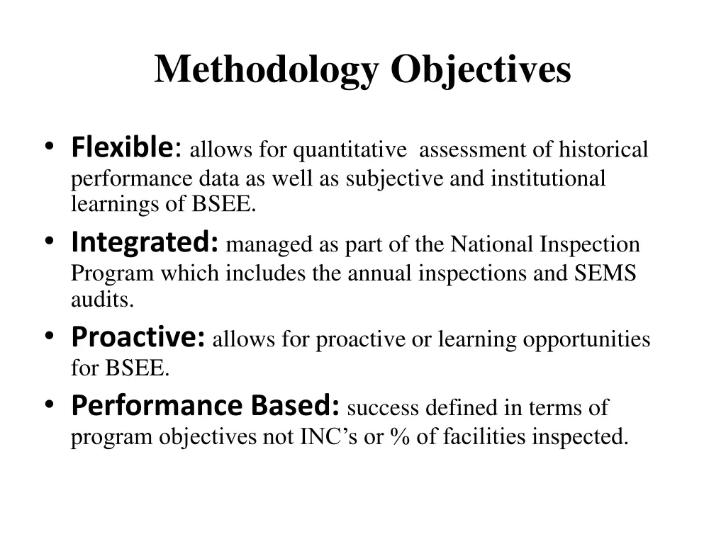 methodology objectives