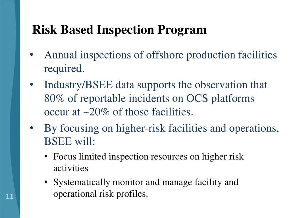 risk based inspection program