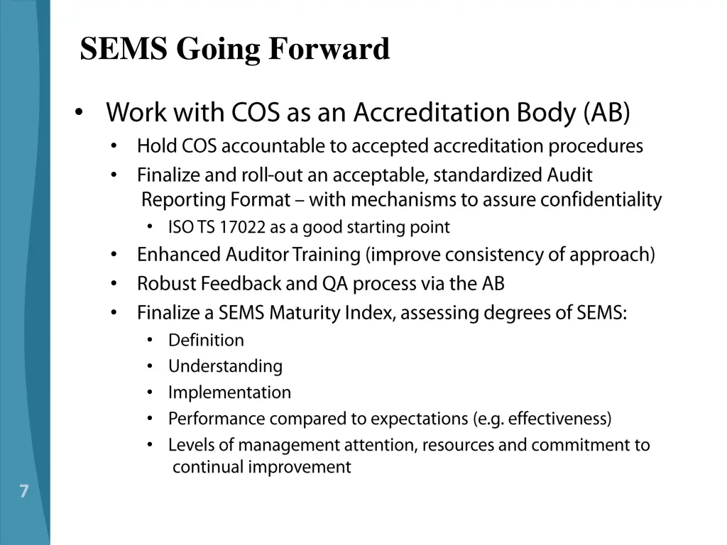 sems going forward