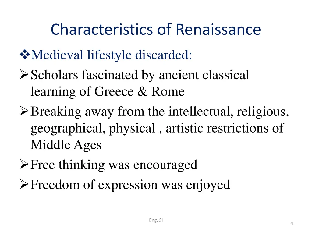 characteristics of renaissance 2