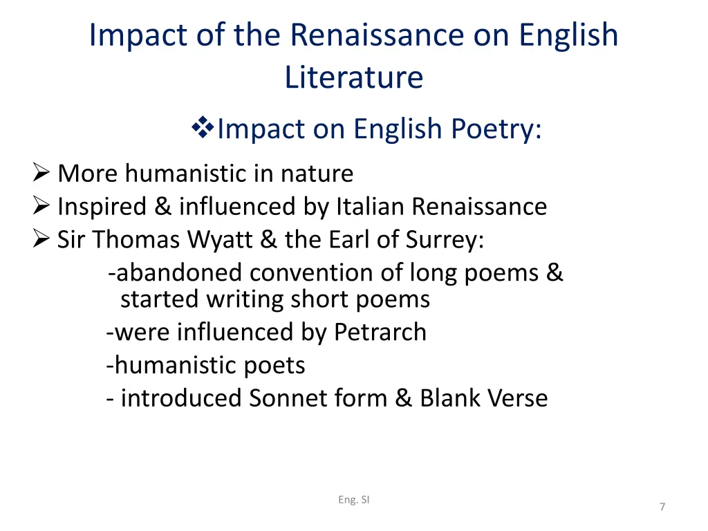 impact of the renaissance on english literature 2