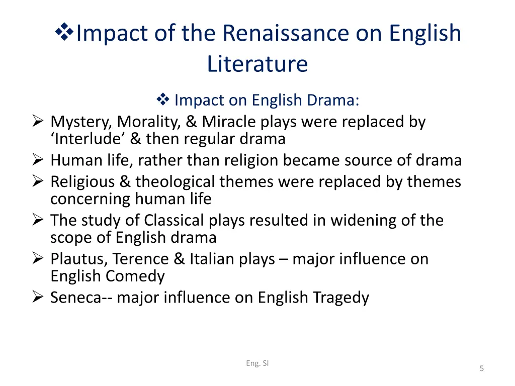 impact of the renaissance on english literature