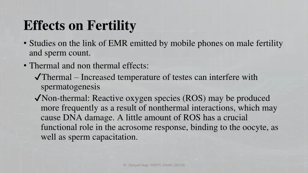 effects on fertility