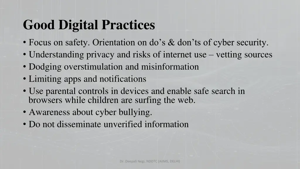 good digital practices focus on safety