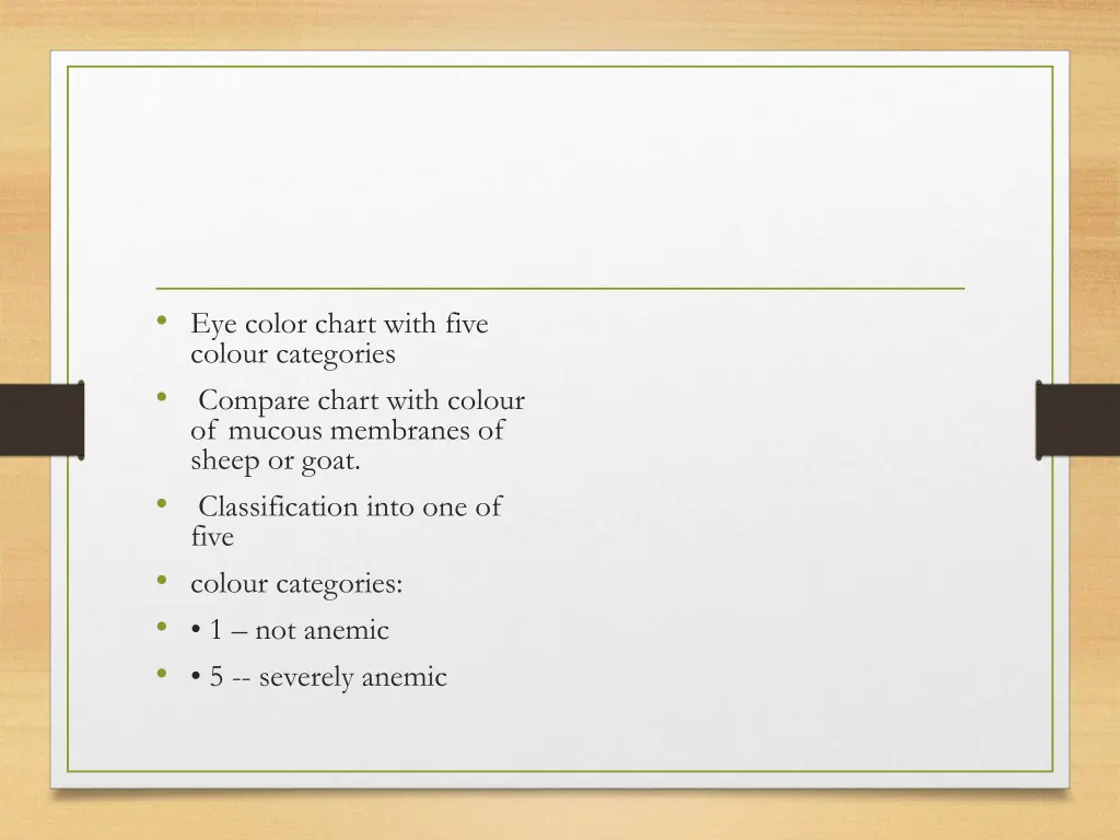 eye color chart with five colour categories