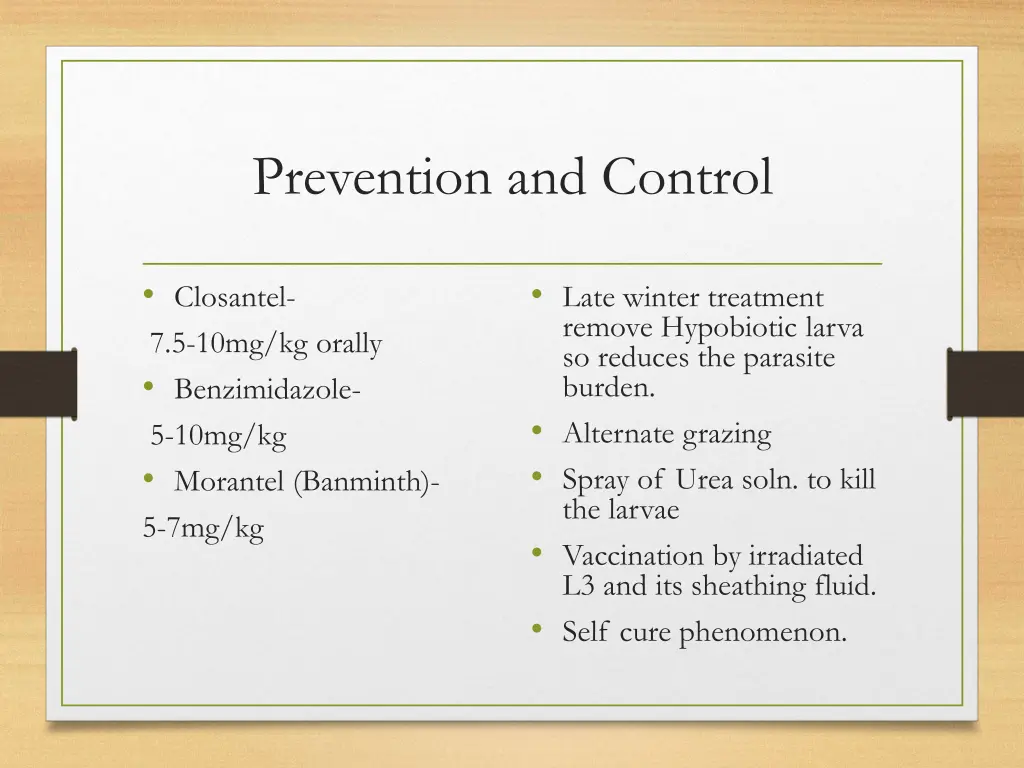 prevention and control