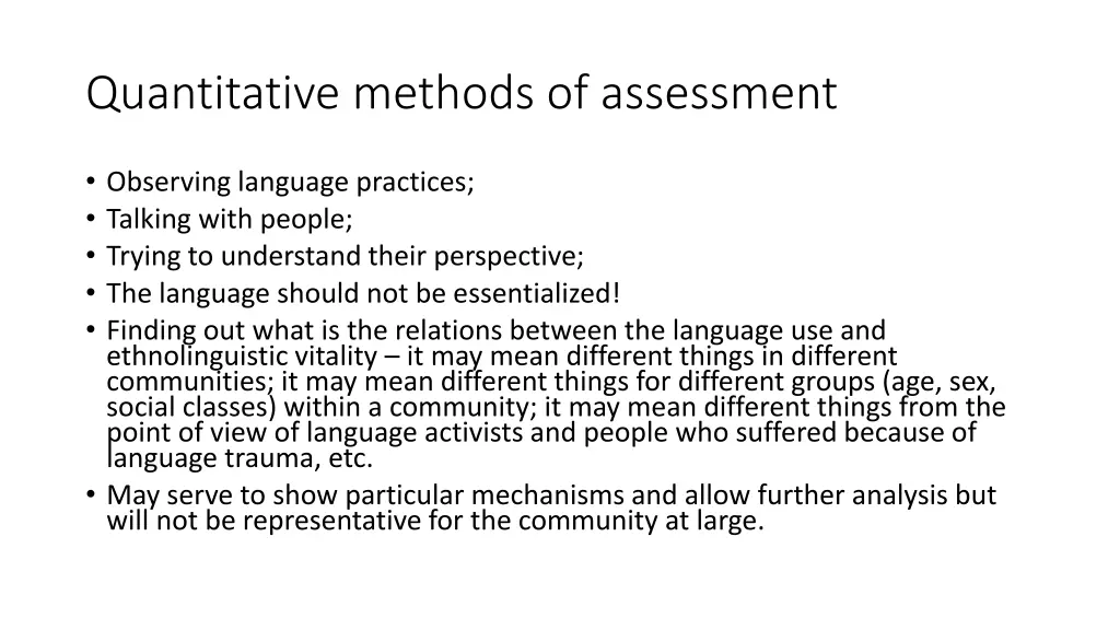 quantitative methods of assessment