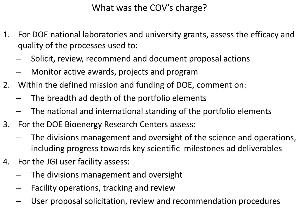 what was the cov s charge