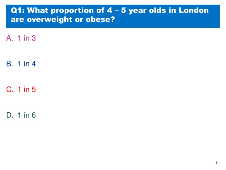 q1 what proportion of 4 5 year olds in london