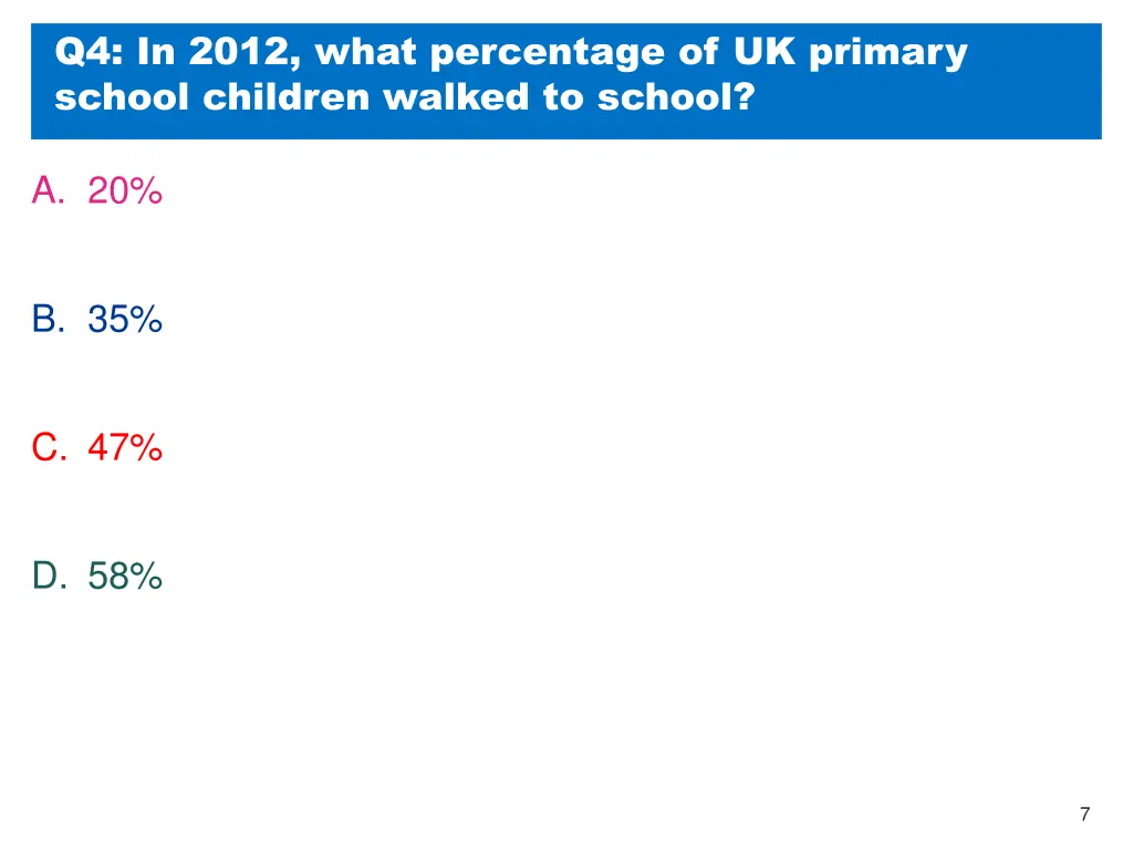 q4 in 2012 what percentage of uk primary school