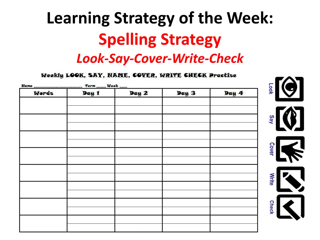 learning strategy of the week spelling strategy 4