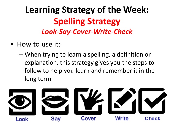 learning strategy of the week spelling strategy