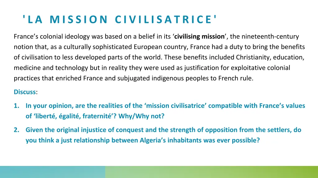 la mission civilisatrice