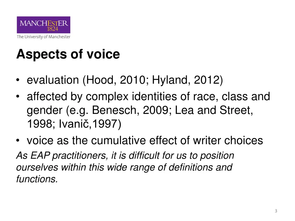 aspects of voice