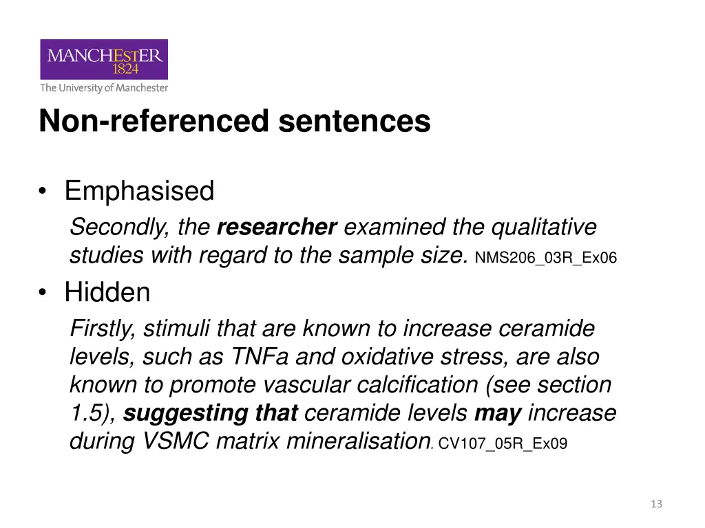 non referenced sentences