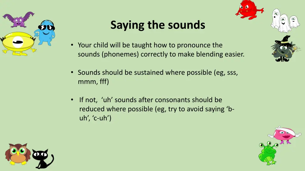 saying the sounds