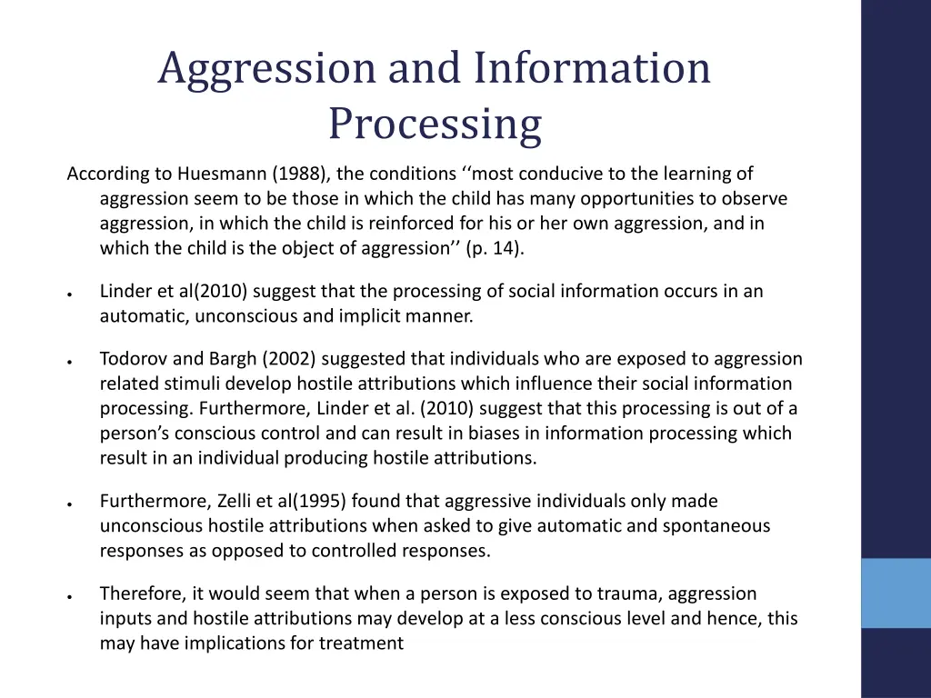 aggression and information processing