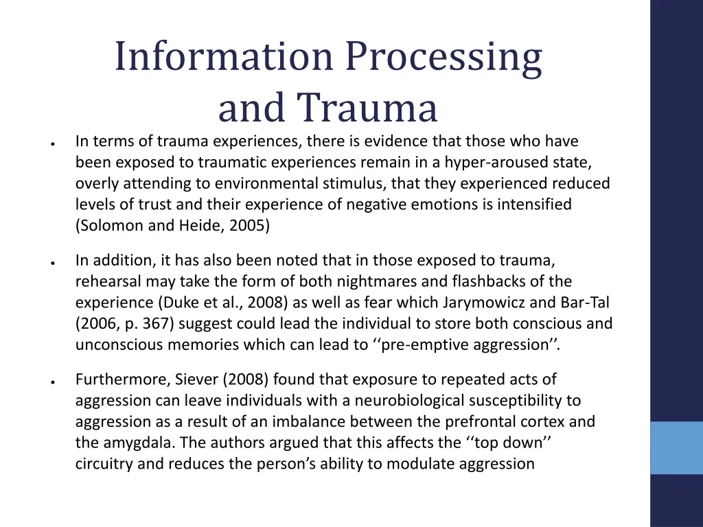 information processing and trauma in terms