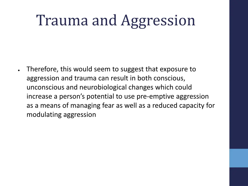 trauma and aggression