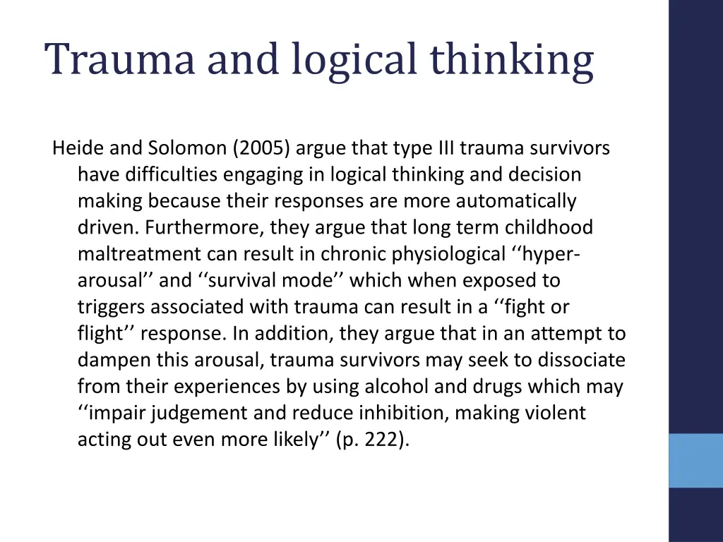 trauma and logical thinking