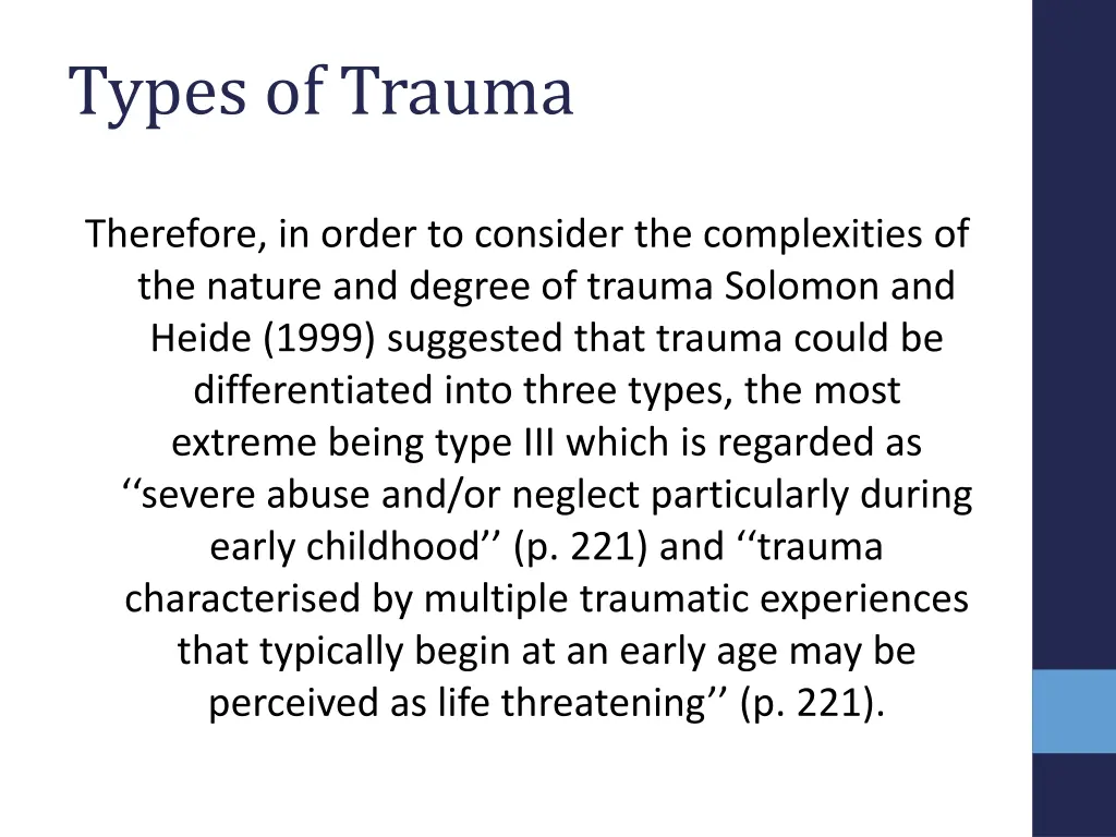 types of trauma