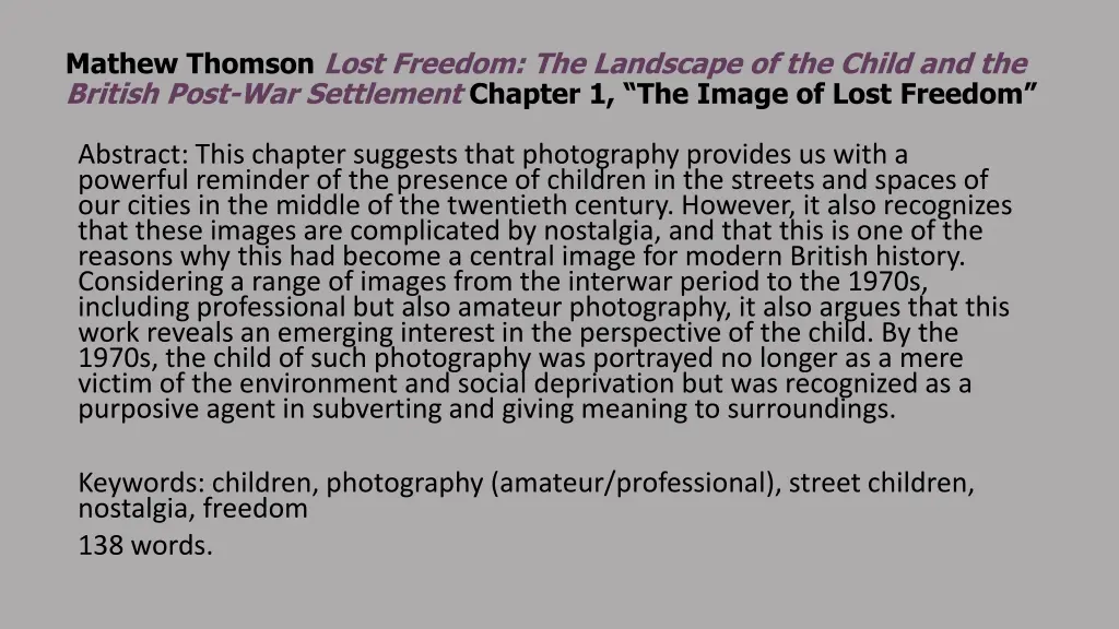 mathew thomson lost freedom the landscape