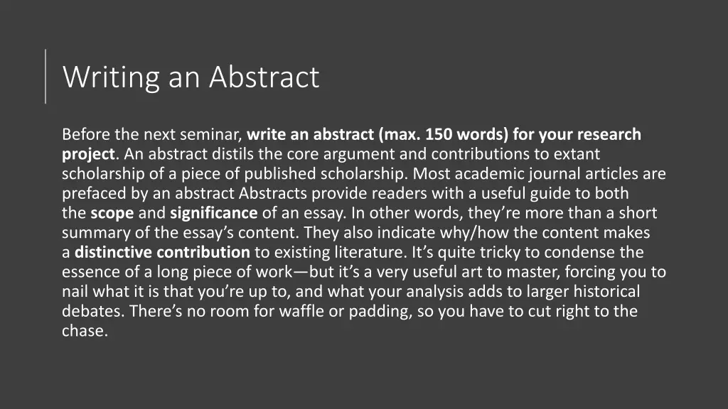 writing an abstract