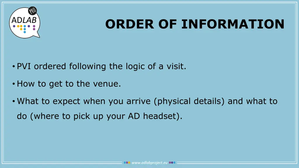 order of information