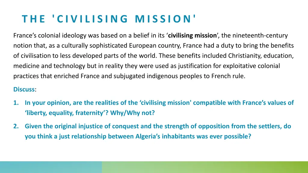 the civilising mission