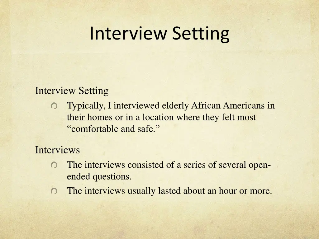 interview setting